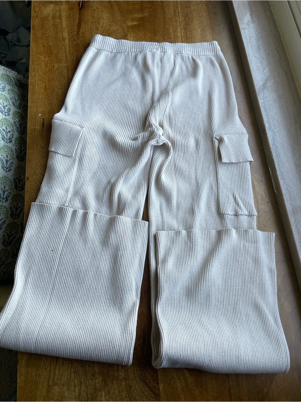 Pink Rose Ribbed Wide-Leg Cargo Lounge Pants Clean girl Vanilla Girl Cozy - Picture 2 of 9